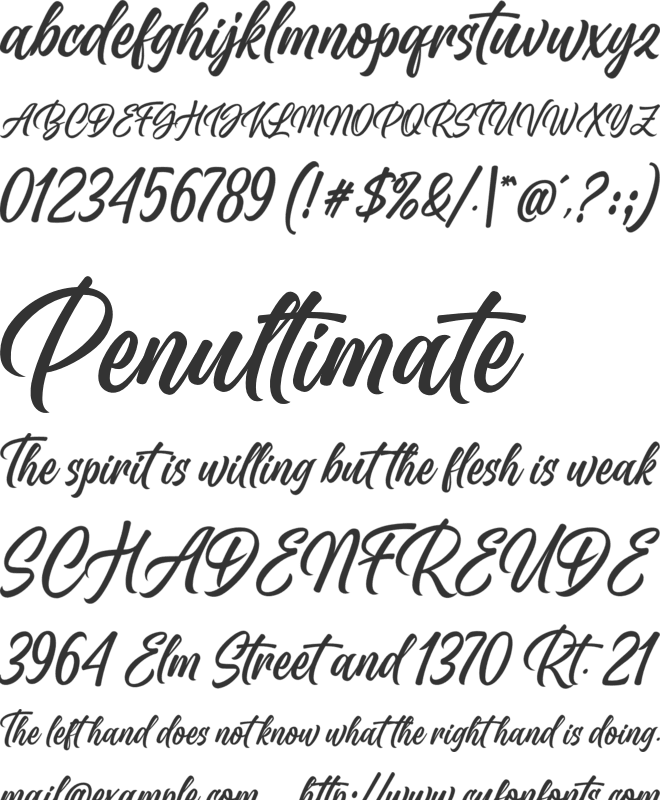 Belladio font preview