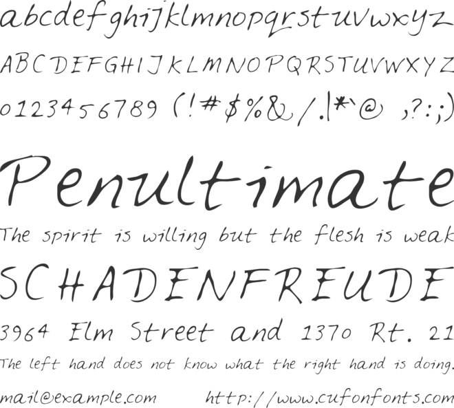 Feltpen font preview