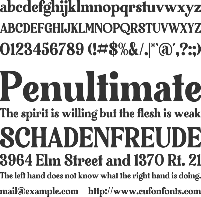 Bulgeria font preview