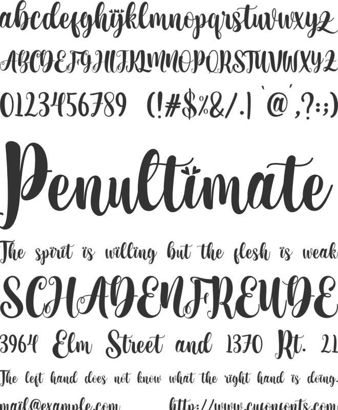 Elizabella font preview