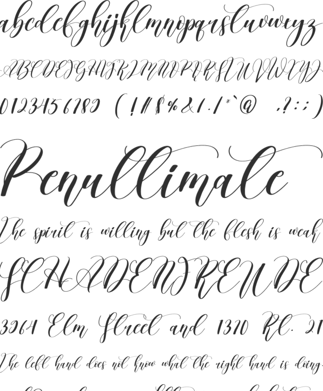 Angellina font preview