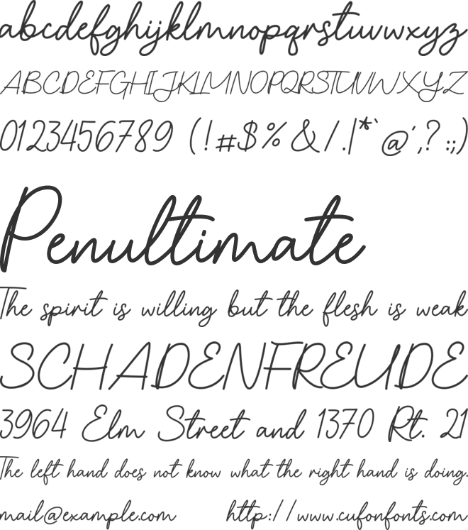Gamaliya font preview