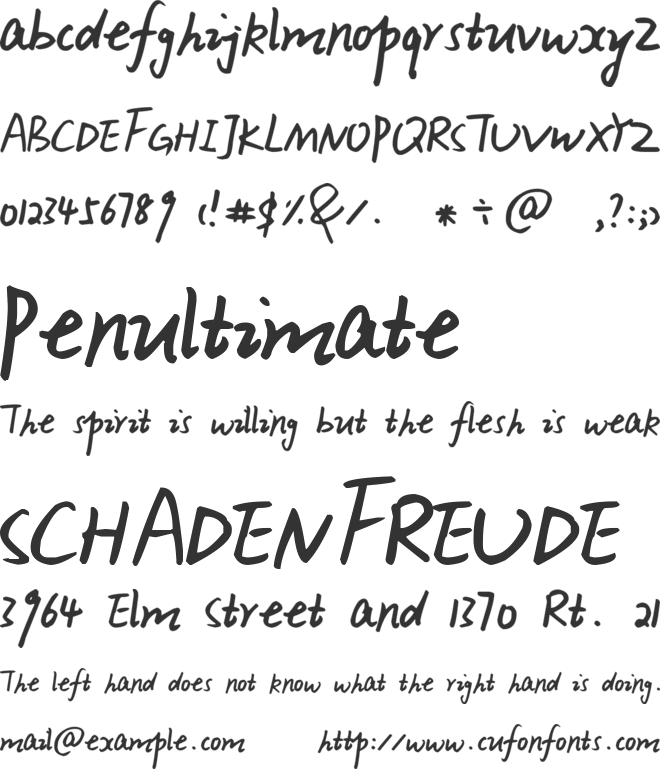 Xiao Gao font preview