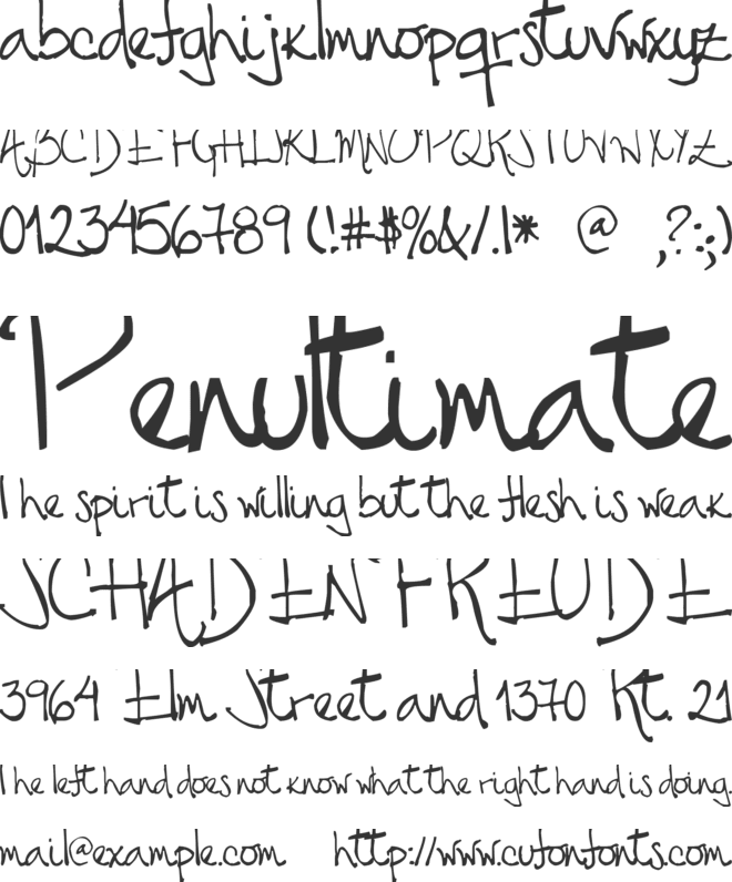 Tehzeta font preview