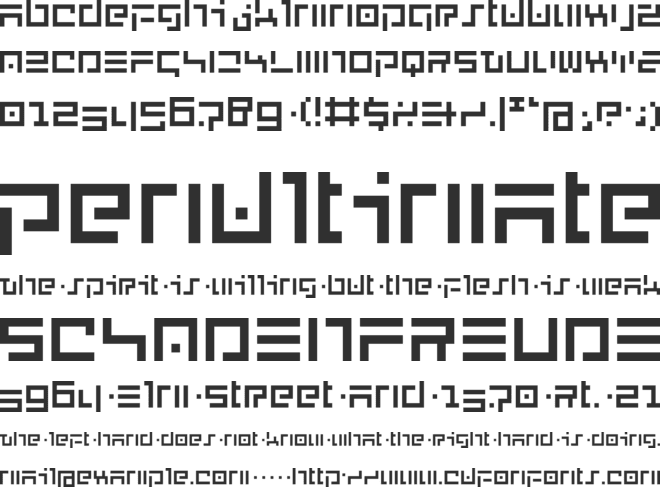 New English font preview