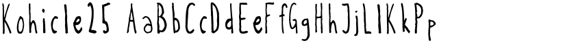 Kohicle25 font