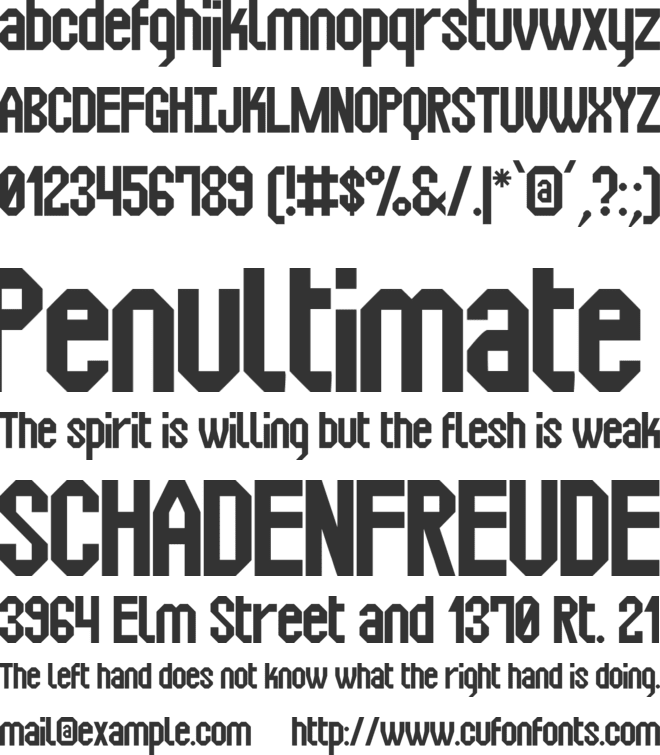 Squarex St font preview