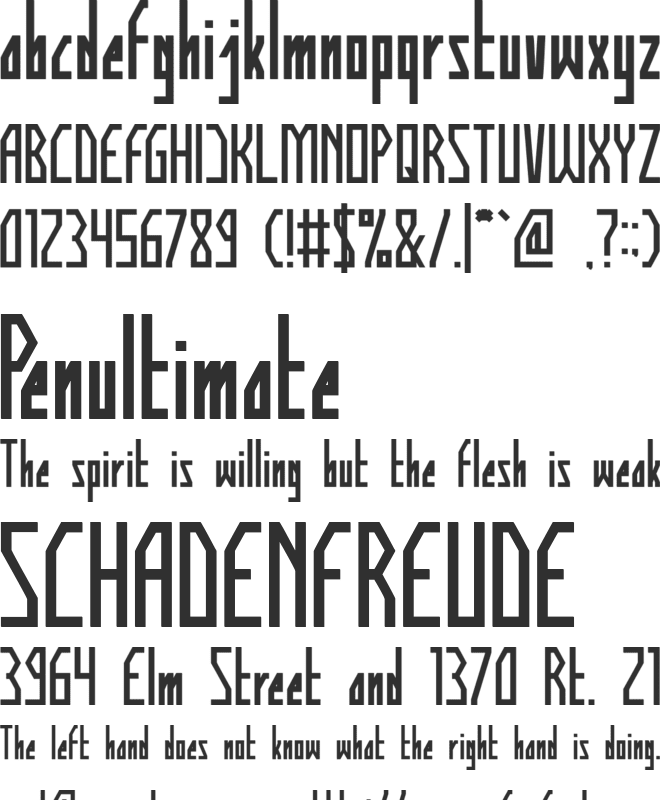 HUMAN ALTER EGO font preview