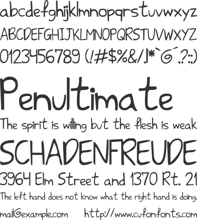 Shark HandWritten ABC font preview