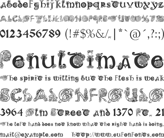 Pauls Illuminated Celtic Font font preview