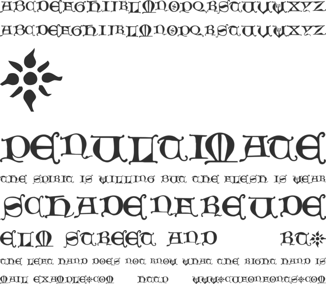 Hours in the Rain font preview