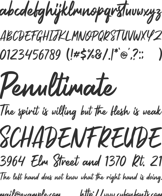 Eastside Valley Personal Use font preview
