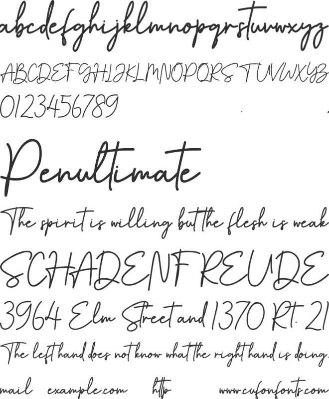 Hevana font preview