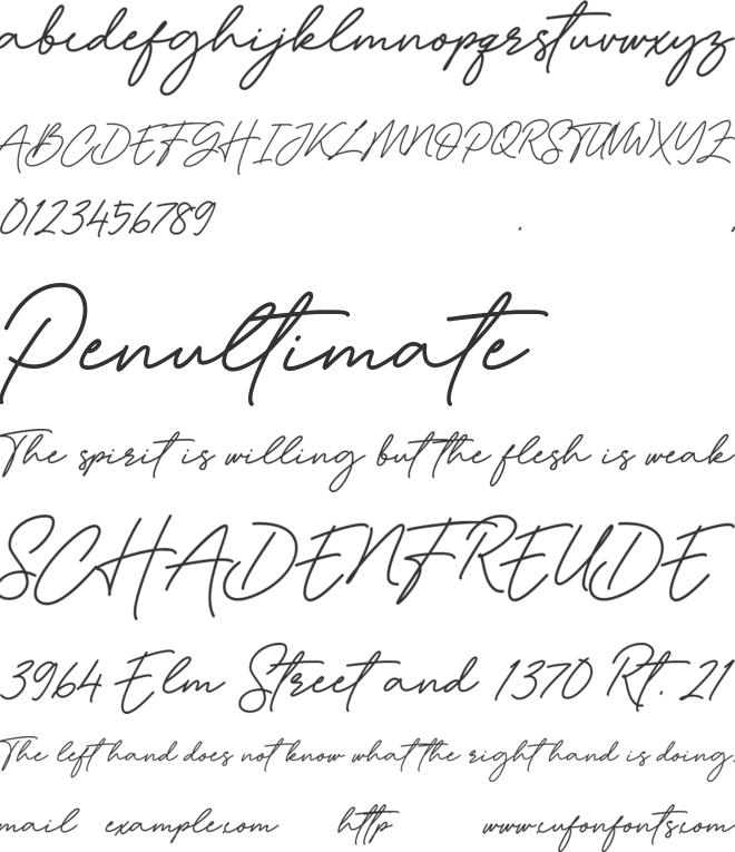 Dellynda font preview