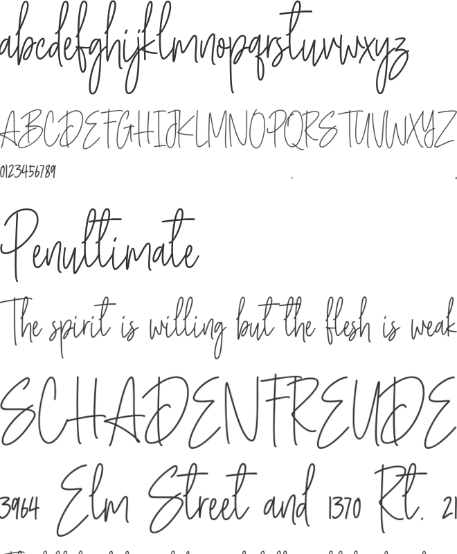 Callyndra font preview