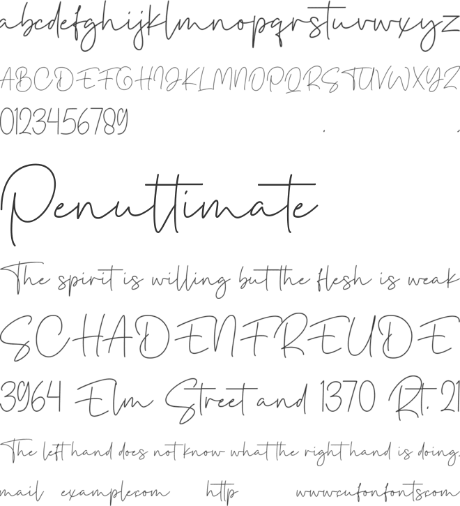 Bulgatty Signature font preview