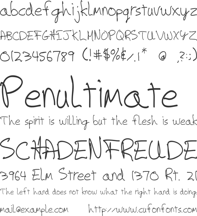 Artskyd Hand font preview