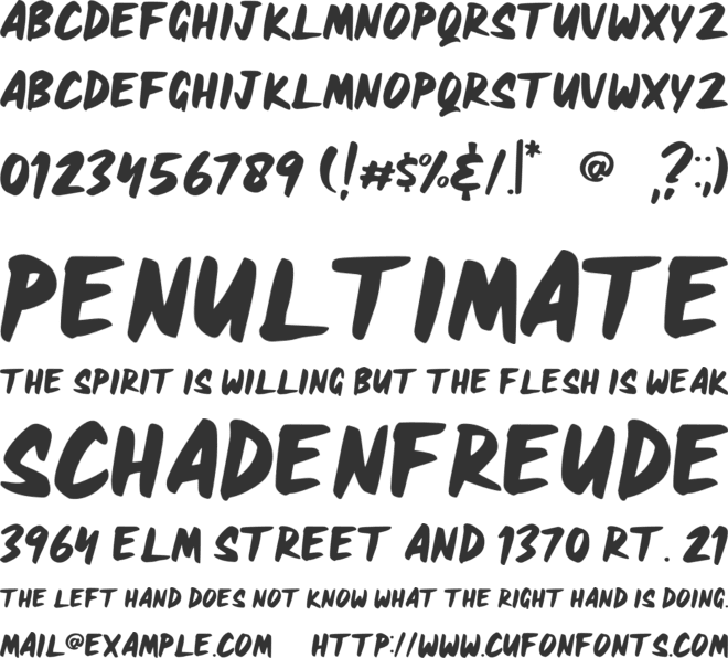 HEAVYRUST font preview