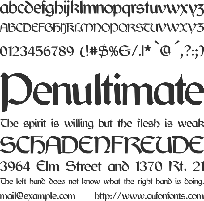 Cyrodiil font preview