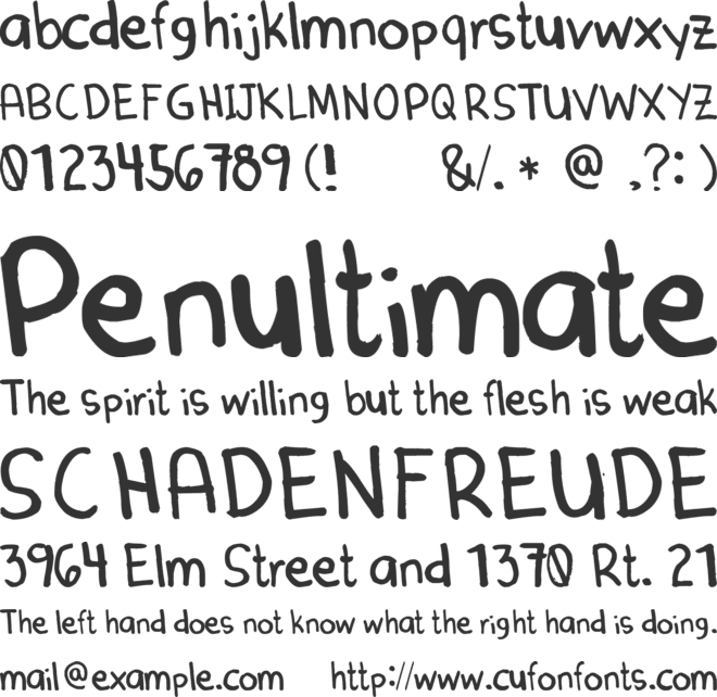Denne Marker font preview