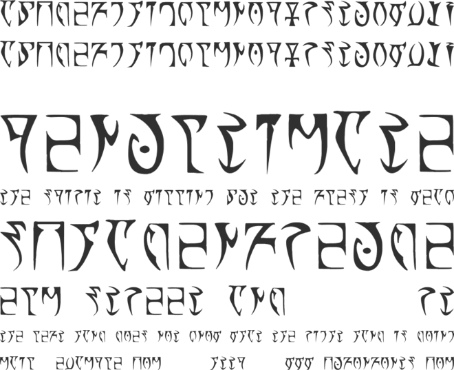 Runes - The elder scroll font preview