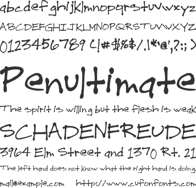 Drew Hand 1 font preview