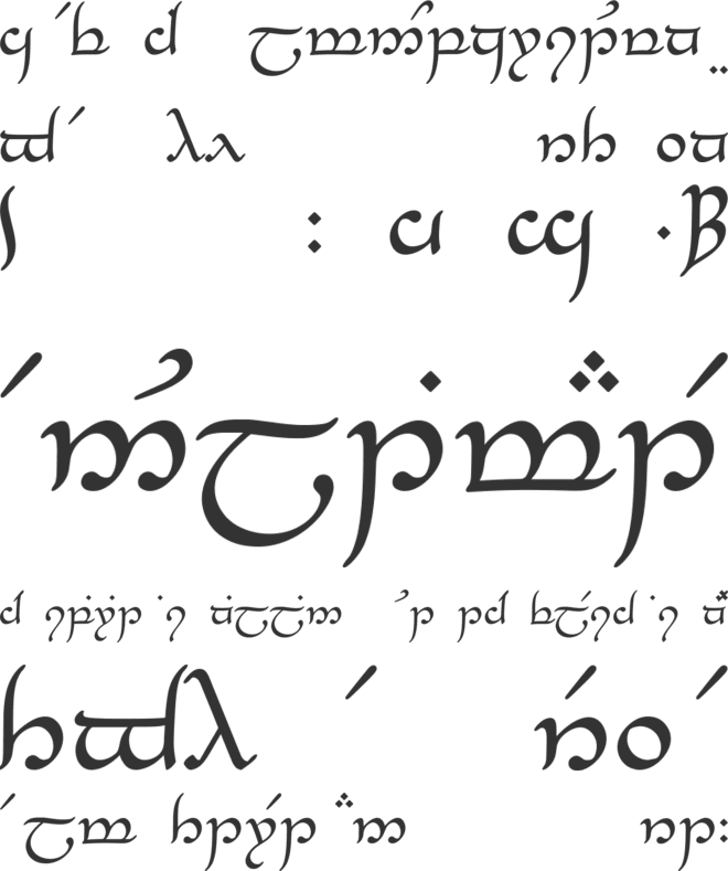 Tengwar-Elesil font preview