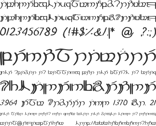 Elbisch font preview