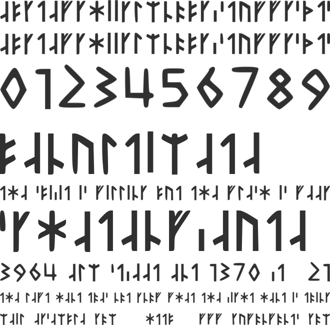 Younger Futhark Short Twig Made font preview