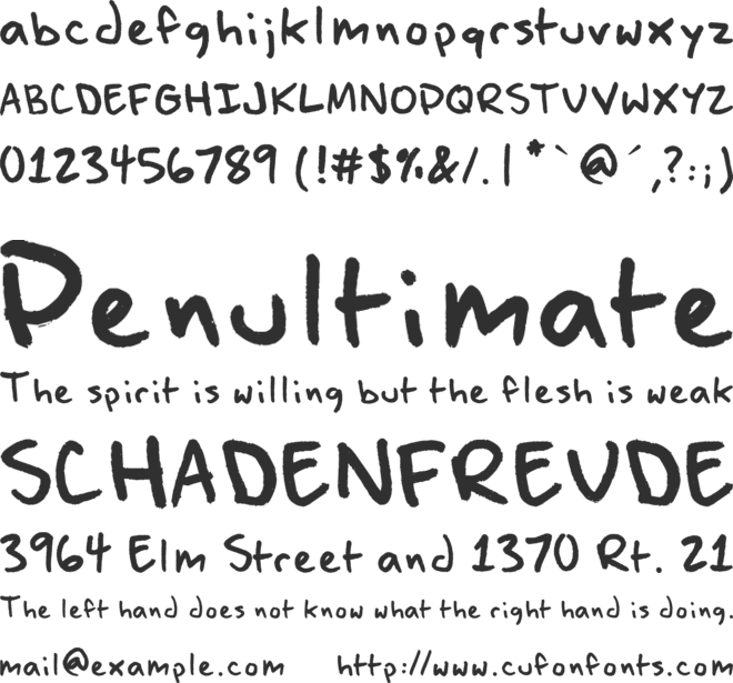 Pen of Truth font preview