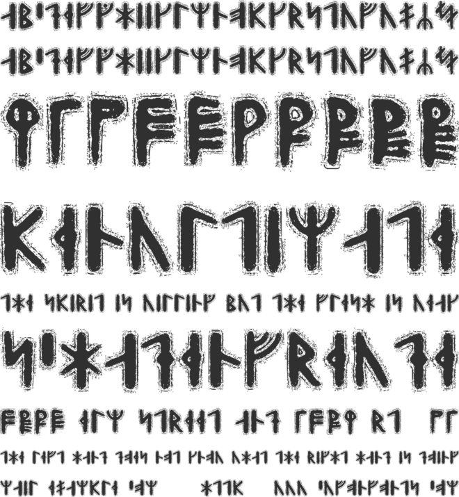 Yggdrasil Runic font preview