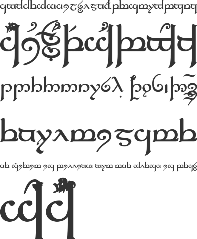 Tengwar Elfica font preview