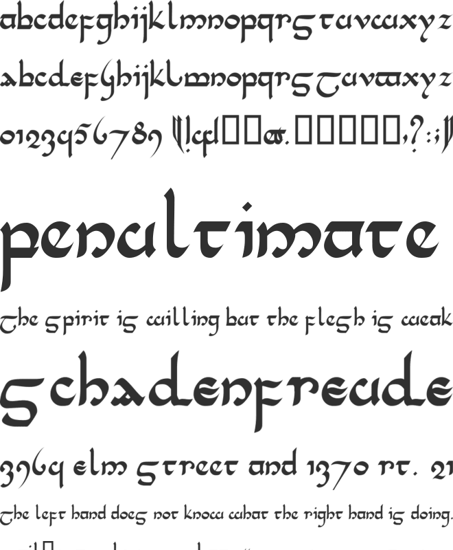 Tencele Latinwa font preview