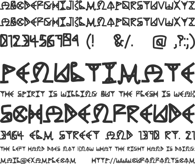 ANCIENT GREASE font preview