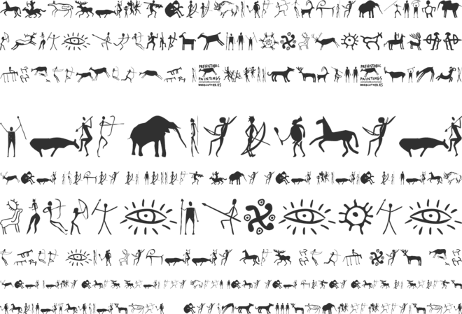 Prehistoric Paintings font preview