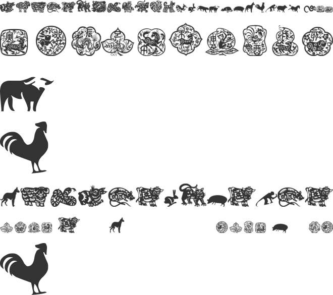 chinese zodiac tfb font preview
