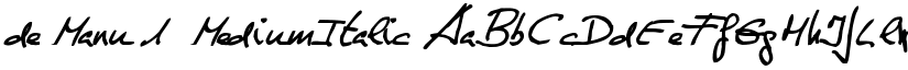 de Manu 1  MediumItalic font