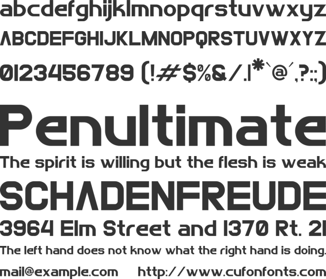 LETBRIGOR font preview