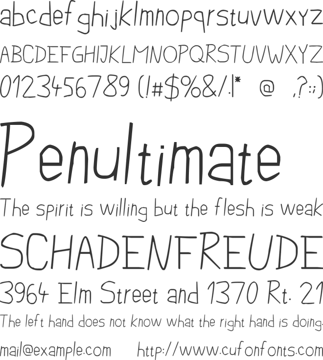 Pencil Case font preview