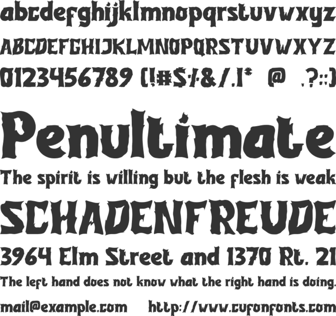 Pumpkin Night font preview