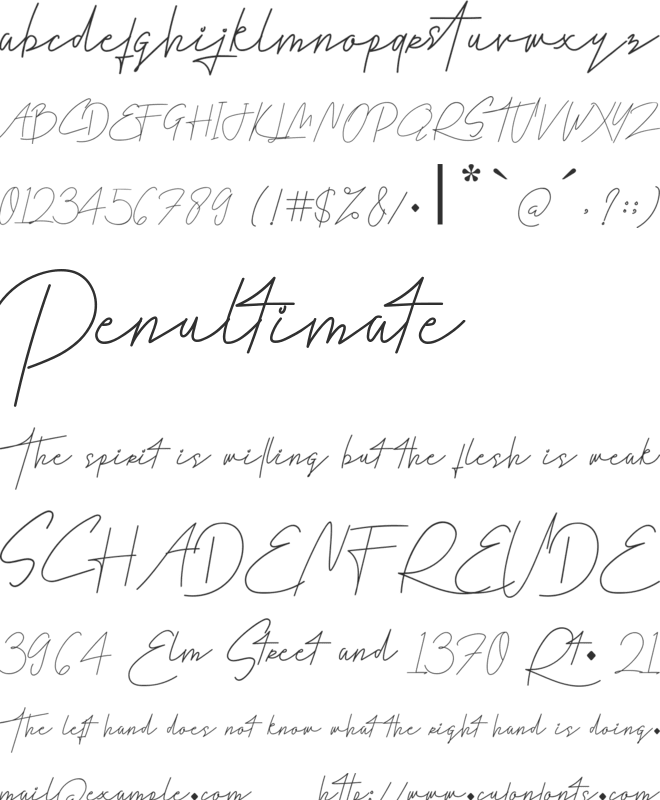 Galla Signature font preview