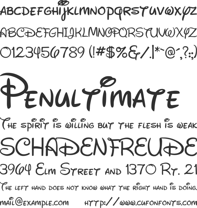 New Disney font preview