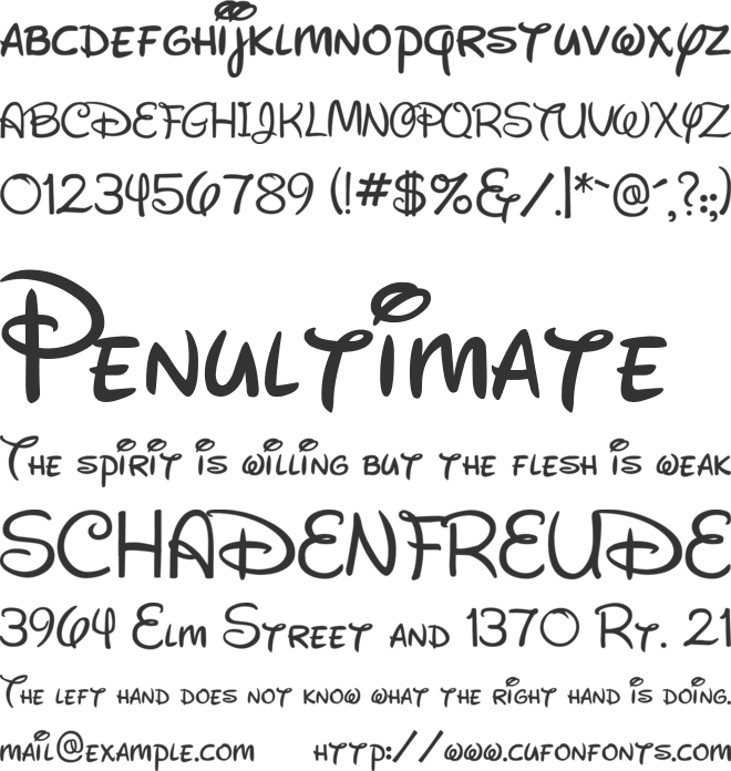 New Disney font preview