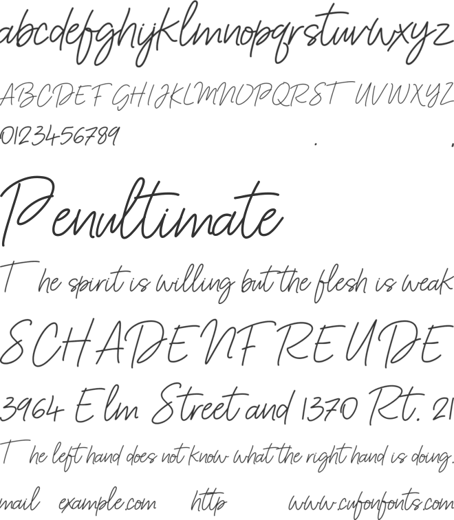 Bellinda font preview