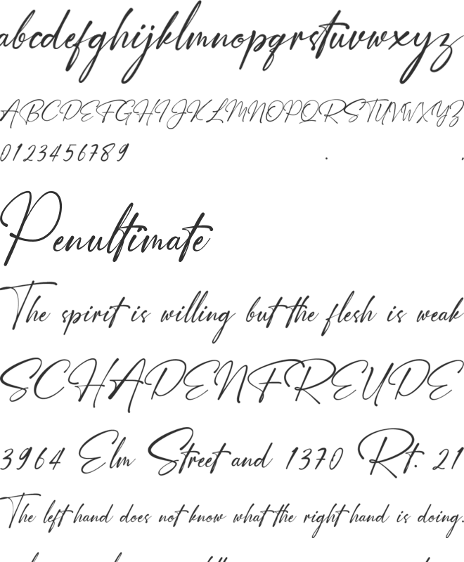 Besthany font preview