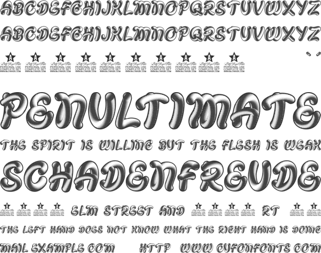 ORGANICAL PERSONAL USE font preview