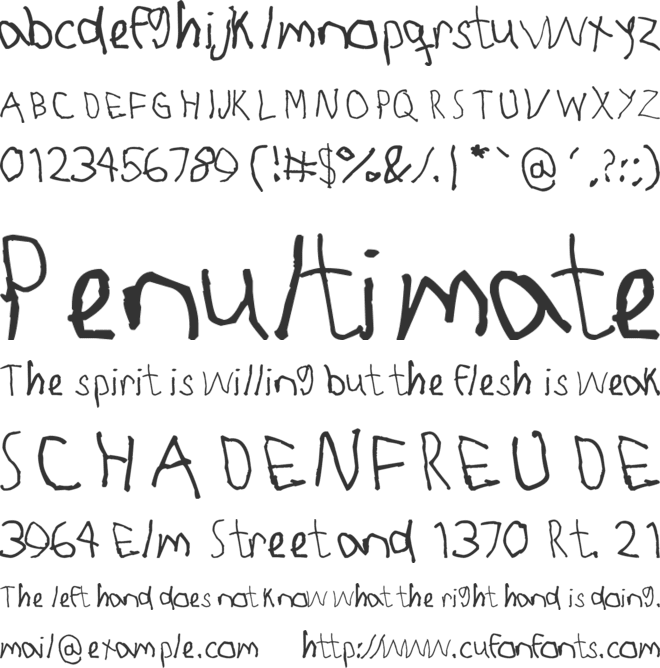 Righty Uses Left Hand font preview