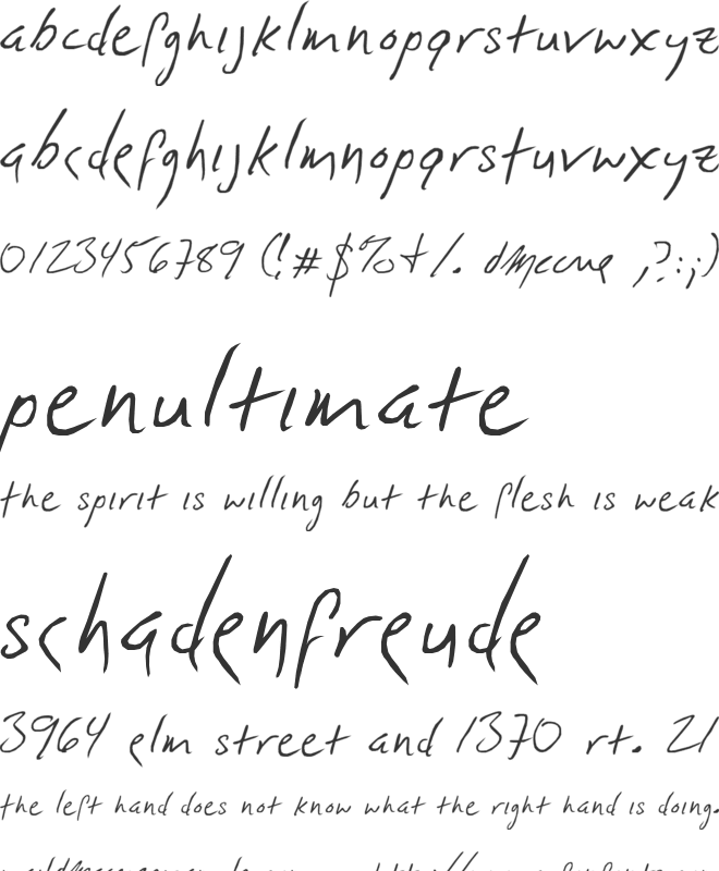 D McCue Hand font preview