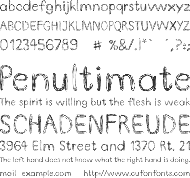 DoodlePenLimited font preview