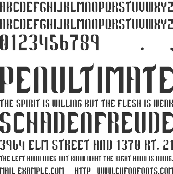 Arabic curves font preview